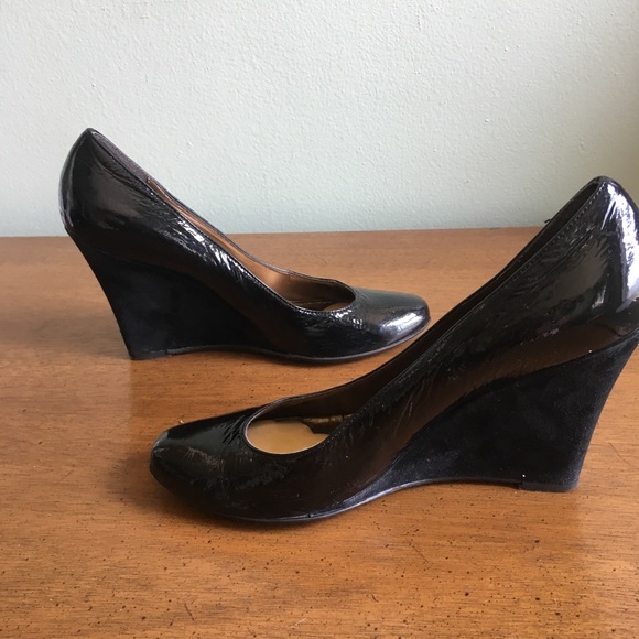 Luisa B Patent Leather wedge heels black Sz 38 - Picture 4 of 8